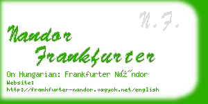 nandor frankfurter business card
